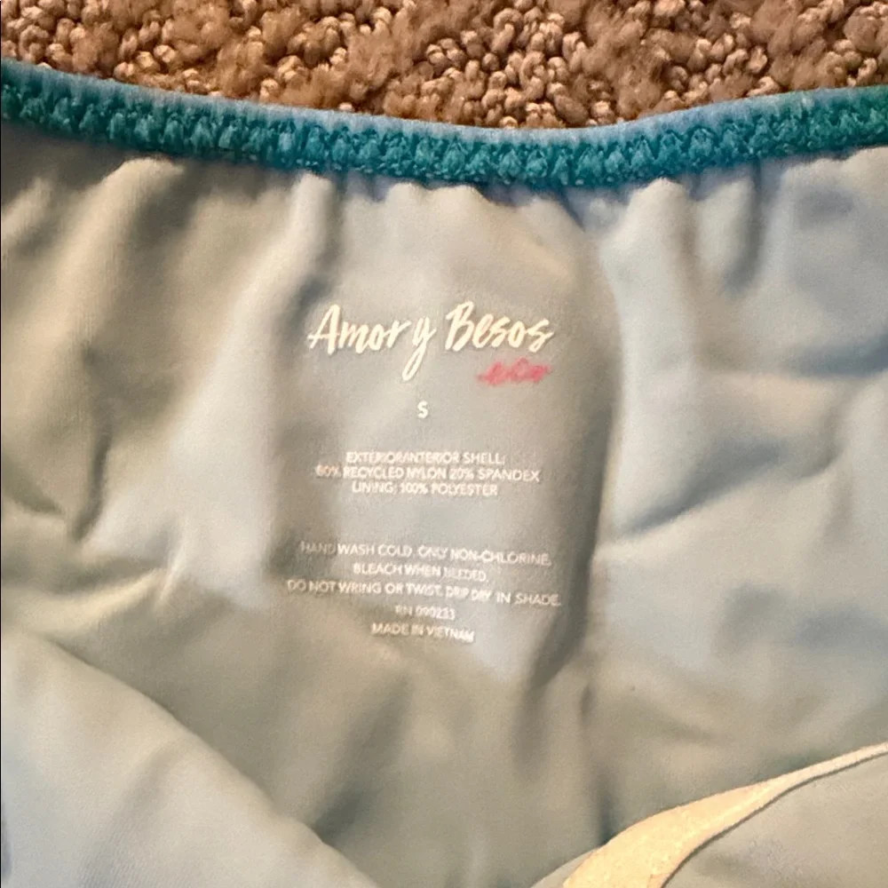 PacSun Amor y Besos Eco Multicolor Jade Strapless One Piece Swimsuit - Picture 4 of 4